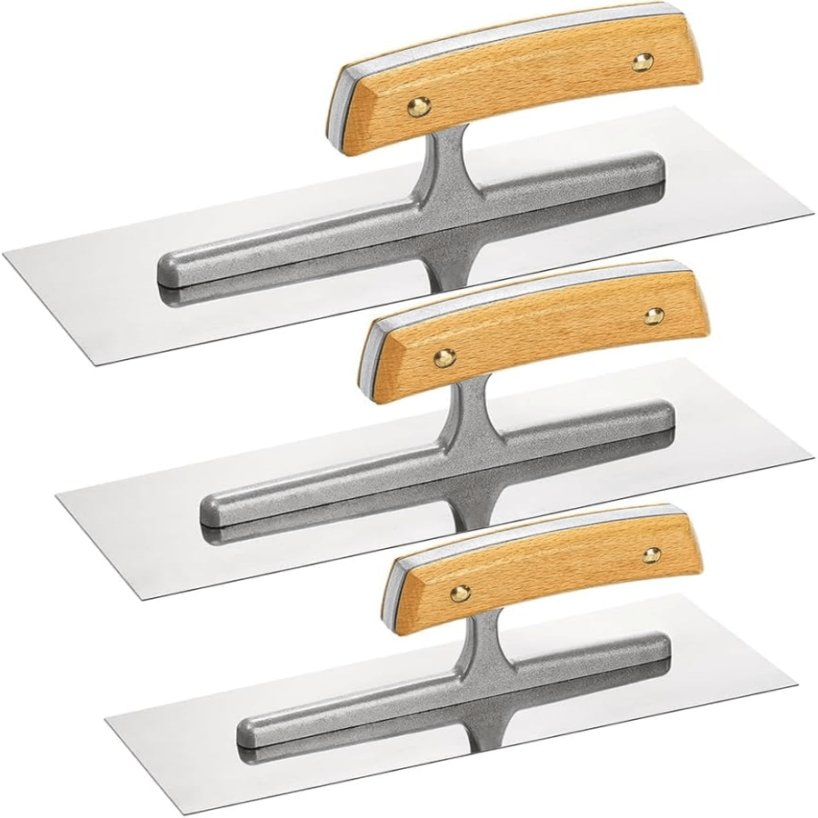 Pcs Flat Drywall Trowel,Stainless Steel Plastering Troweld,With Wooden Handle,Flat Concrete Plasterings Troweld,Renovati...