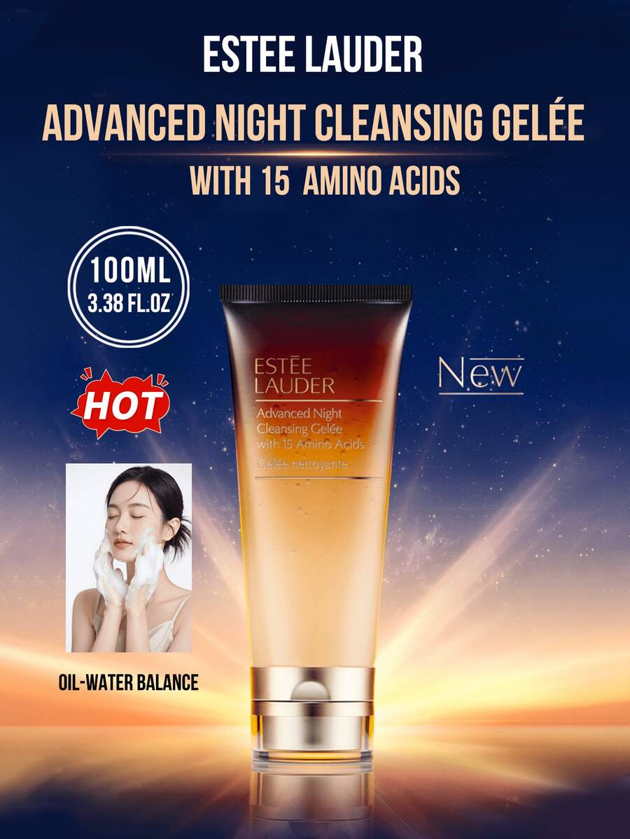 Estée Lauder Gel rửa mặt dịu nhẹ giàu axit amin (15/30/100ml), cân bằng độ ẩm đến 92%, hiệu quả làm sạch đến 93% không để lại cặn, dưỡng ẩm đến 91% mà không gây khô căng da. Công thức chứa 3 chất hoạt động bề mặt dịu nhẹ giúp làm sạch sâu nhưng vẫn nhẹ nhàng, tăng cường hàng rào bảo vệ da. Phù hợp với mọi loại da, dùng làm sữa rửa mặt dịu nhẹ hàng ngày, là sự lựa chọn lý tưởng cho quy trình chăm sóc da cao cấp hàng ngày. - Gel rửa mặt phục hồi ban đêm Estée Lauder Advanced Night Repair - Xem 1
