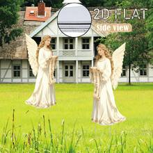 2D Flat Set Of 2 Christmas Party Angel-Themed Decorations, Angel-Shaped Outdoor Holiday Plastic Decorations For Garden Stakes, Outdoor Merry Christmas Yard Decorations, Holiday Yard Decorations, Christmas Lawn Decorations - Multicolor - View 3