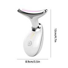 Aedwdpe Facial & Neck Skin Care Device - 7-Color LED Vibrating Beauty Tool With 600mAh Lithium Polymer Battery, USB Rechargeable, Ideal Gift For Daily Skin Care Routine - 白色 - 查看 2