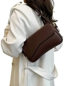 Bolsa de Ombro Feminina Charmy Baguete - Marrom - Visão 4