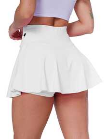 High-Quality Ruffled Shorts Skirt. Comfort Is Key. High Waist. - White - View 3