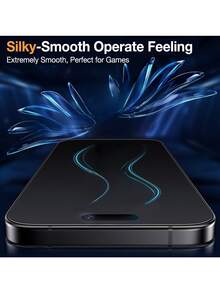 3 piezas Protector de pantalla de vidrio templado mate anti-espionaje, dureza 9H, cobertura completa, anti-huellas dactilares, anti-caídas, anti-arañazos, protección de privacidad, tacto delicado, compatible con iPhone 17 Pro Max/17 Pro/17 Air/17/16 Pro Max/16 Pro/16 Plus/16e/16/15 Pro Max/14 Pro Max/13 Mini/12/11/XS MAX/XR Series - 3 piezas - Ver 4