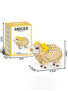 1776pcs Funny Cartoon Animal Building Blocks Set, Giraffe/Zebra/Deer/Antelope/Camel/Cow/Alpaca, Creative Educational DIY Model, Mini Assembly Blocks, Home Decor, Desk Ornament, Halloween/Christmas/Birthday Gift - Multicolor - View 24