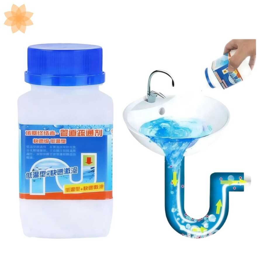 Polvo Limpiador Tuberias Destapa Caños, Eliminación de obstrucciones de tuberías, desodorizar olores, no eléctrico, solución ecológica para tuberías de inodoros - En polvo - Ver 1