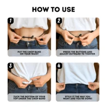 2 piezas Cinturón elástico ajustable - Cinturón de cintura para mujeres, adecuado para suéteres, camisetas y blusas sueltas, sin necesidad de coser para crear un look acortado a la moda - Multicolor - Ver 3