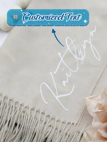 Chal o bufanda de pashmina personalizada, suave y acogedora, bufandas extra grandes para regalos de damas de honor en invierno, envoltorio de viaje o recuerdos para fiestas nupciales, regalo de Navidad, bufanda de otoño e invierno, bufanda personalizada, acogedor y lujoso, envoltorio personalizado, despedida de soltera, regalo de graduación universitaria, bufandas infinitas, regalo de viaje para ella, beige y tonos neutros, regalo para rellenar calcetines, regalo para ella, propuesta de dama de honor