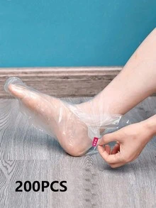 10/100/200pcs Disposable Plastic Foot Mask, Moisturizing And Crack-Proof Foot Protector, Soft, Comfortable, Moisturizing And Transparent, Very Suitable For Daily Use With Body Cream, A Must-Have For Home Spa Travel(Random Fixed Sticker Color),Kitchen,Bathroom,Home,Household Supplies - Multicolor - View 4