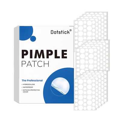 540pcs Blue & White Boxed Blemish Cover Patches, Infused With Witch Hazel & Tea Tree Oil To Nourish Skin, Suitable For Multiple Skin Types, Cleanses Skin And Covers Imperfections, Transparent Round Style, Perfect For Makeup, Emergency Cover For Parties And Holidays