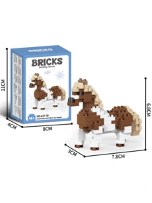 1776pcs Funny Cartoon Animal Building Blocks Set, Giraffe/Zebra/Deer/Antelope/Camel/Cow/Alpaca, Creative Educational DIY Model, Mini Assembly Blocks, Home Decor, Desk Ornament, Halloween/Christmas/Birthday Gift - Multicolor - View 19