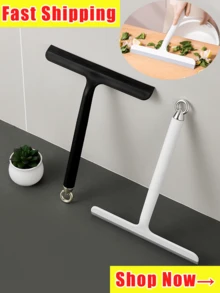 1pc Powerful Silicone Glass Squeegee, Anti-Slip Grip, Wear-Resistant And Durable, Compact And Miniature, Ergonomic Handle, Multi-Functional Glass Cleaning Tool, Suitable For Household Bathrooms And Car Glass Use, Window Cleaning Tool