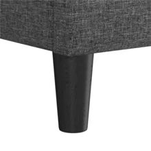 Butterslay Linen Blend Upholstered Bed Frame Wingback Channel Headboard Sturdy Wood Frame 800lb Capacity Foam-Padded Floor Protection Full/Queen/King, Black/Dark Gray/Ivory/Navy Blue/Pink - Dark Gray - 查看 3