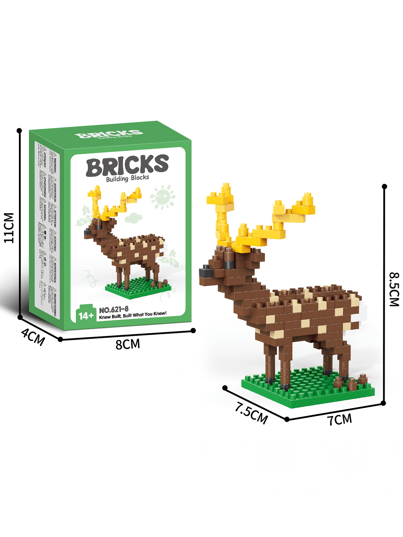 1776pcs Funny Cartoon Animal Building Blocks Set, Giraffe/Zebra/Deer/Antelope/Camel/Cow/Alpaca, Creative Educational DIY Model, Mini Assembly Blocks, Home Decor, Desk Ornament, Halloween/Christmas/Birthday Gift - Multicolor - View 12