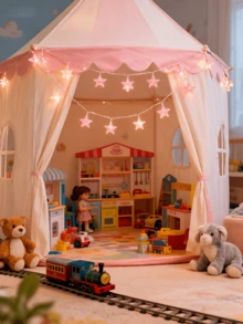 1pc 1.5/3/4.5M 10/20/30 LED Pink Crystal Star String Lights, Cute Warm Pentagram Shaped Atmosphere Decorative Battery Operated Lights For Baby Room, Bedroom, Party, Holiday Decor - Warm Light - View 4