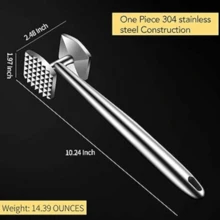Meat Tenderizer 304 Stainless Steel Meat Hammer/Mallet Tool/Pounder For Tenderizing And Pounding Steak, Beef And P...
