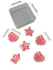 6pcs/Box Retro Plaid Thumbtacks, Transparent Creative Art Pins For Photo Wall, Can Fix Photos And Notes, Fun Home Decor Accessories