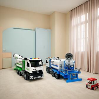 玩具、儿童玩具、玩具车、工程车、清扫车、喷洒车、喷洒车模型、模型车、除尘车、惯性动力推拉式、带灯光和音效、儿童玩具车、节日礼物、生日礼物、儿童游戏、圣诞节、万圣节、节日玩具、男孩礼物