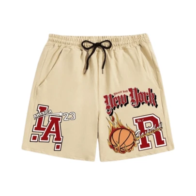 Short Moletinho Bermuda Masculina Estilosa Estampa Basketball New York Promoção