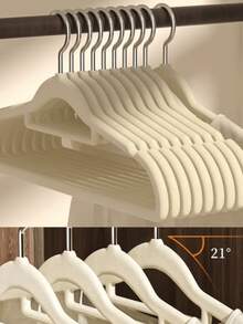 Durable, Flexible, Super Resistant Non-Slip Velvet Hanger - Saves Wardrobe Space - 米色 - 查看 6