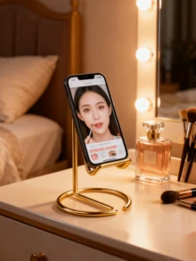 1个金属线形手机支架，简约铁艺桌面手机/平板电脑支架，创意金属桌面支架，适用于家庭桌面、办公室桌面及其他一般用途 - 彩色 - 查看 13