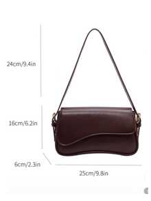 Bolsa de Ombro Feminina Charmy Baguete - Marrom - Visão 5