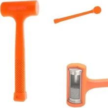 Dead Blow Rubber Hammer Mallet 2/3/4lbs Non Slip 64oz / 1800g Mechanic Builder, NonSparking, NonMarring, Neon Orange