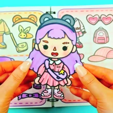 Set de colorear y manualidades para fiestas casuales para niños de Toca Boca, producto sin terminar que requiere cortar y hacer a mano, set de libros de recortes y colorear antiestrés para niños