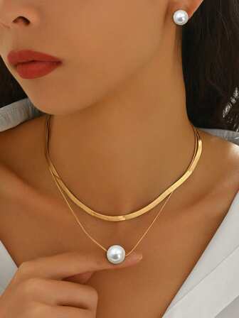 2 st/set nya kreativa minimalistiska örhängen med dubbelskiktad staplad design, elegant hänge, lämpliga för vardagsbruk