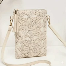 New Small Crossbody Bag For Women, Niche Beach Side Versatile Shoulder Bag, Fashionable Mini Square Envelope Bag, Versatile Ins Casual Crossbody Vacation Beach Bag - Multicolor - View 4