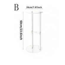 3-Tier Round Acrylic Drink Table, Suitable For Small Spaces, Living Room Martini Table, Small Beverage Side Table - Multicolor - View 6