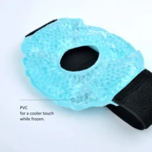 1pc Soft Gel Knee Ice Pack With Velvet Backing – Adjustable Reusable Hot & Cold Compress Wrap For Knee, Ankle, Shoulder & Leg, Soft & Cooling Sleeve For Sports Recovery & Summer Use, Home & Outdoor - A-gray Hair - View 4