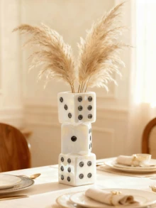 Bình gốm hình xúc xắc thủ công - Bình gốm hình xúc xắc độc đáo để trang trí hoa khô, hoa hồng, cỏ lau - Thiết kế tinh tế, bình gốm hình xúc xắc thủ công - Mang đến vẻ đẹp tuyệt vời cho bất kỳ không gian hiện đại nào - Món quà hoàn hảo, đồ trang trí nhà cửa, trang trí phòng, bình hoa, bình thủy tinh. - Nhiều màu - Xem 11