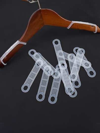 1/10/20/30 pezzi Coprigrucce in gomma trasparente ad alta elasticità - Antiscivolo, Durevole, Per grucce in legno e a una sola parola, Impedisce lo scivolamento degli abiti, Accessorio pratico, Materiale grezzo, Ideale per negozi al dettaglio/uso domestico, Adatto a tutti gli utenti