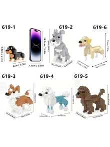 1776pcs Funny Cartoon Animal Building Blocks Set, Giraffe/Zebra/Deer/Antelope/Camel/Cow/Alpaca, Creative Educational DIY Model, Mini Assembly Blocks, Home Decor, Desk Ornament, Halloween/Christmas/Birthday Gift - Multicolor - View 9