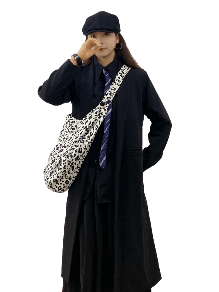 Large Capacity Leopard Print Shoulder Bag, Soft Fabric, Foldable, Versatile Crossbody Bag, Casual Tote Bag For Women, Practical For Work, Study, Travel - White - View 3