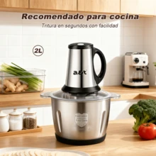 Triturador de Carne Eléctrico Grande Capacidad 2L/3L Aço Inox, Batidora Cocina Multifuncional 550W para Carne Verduras Nueces, Fácil de Limpiar - Tipo de Enchufe A USA (110-127V) - Ver 2
