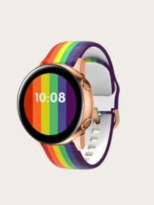 Una correa de reloj de silicona impresa de liberación rápida universal (20, 22 mm), correa de reloj universal, correa de reloj impresa a color, correa de reloj de silicona, correa de repuesto para reloj inteligente, múltiples colores para elegir, adecuada para múltiples escenarios (negocios, deportes, ocio) - 2cm - Ver 4