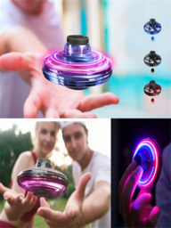 1pc Induction Levitation Smart Gyro Glowing Flying Saucer, 2 Play Modes - Fly & Rotate On Desktop, Cool Lights For Indoor/Outdoor, Puzzle Entertainment Stress Relief Toy, Suitable For 3-9 Years Old Boys & Girls, Affordable Gift Set