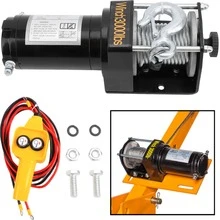 Cabrestante Eléctrico De 3000 Libras 12 V Cable De Acero Para Atv Utv, Remolque, Cabrestante Todoterreno - Negro - Ver 1