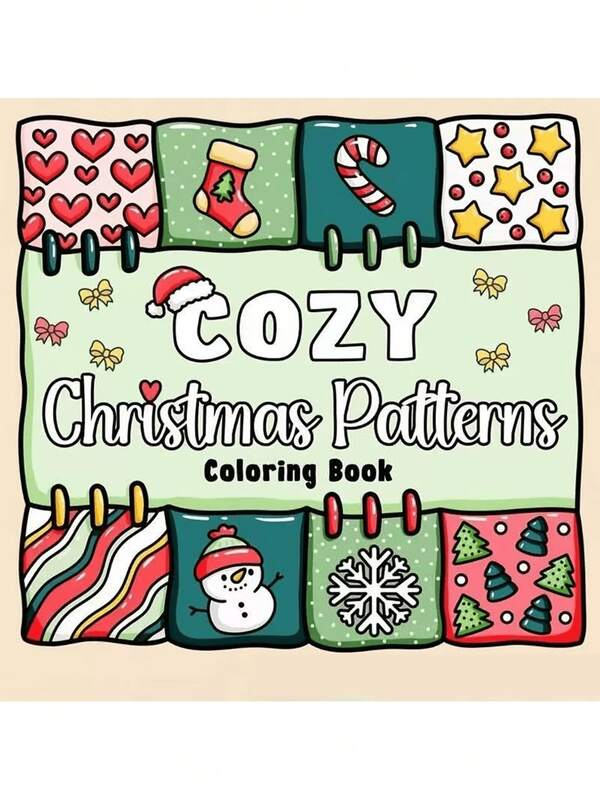 [Cadeau de Noël] 1 pièce Livre de coloriage cosy aux motifs de Noël [Mignon] Livre de peinture graffiti pour enfants avec des créatures adorables. Livre de peinture Montessori, jouet créatif. Facile à colorier avec des lignes. Livre de coloriage pour adultes [Ensemble de 12 marqueurs de couleur]