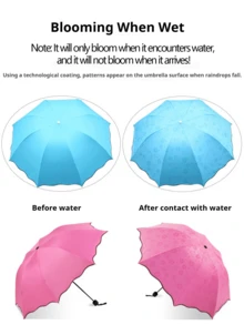 水中绽放的遮阳伞，乙烯基遮阳伞，防晒遮阳伞，折叠伞，男女通用伞，加厚乙烯基防晒防雨两用遮阳伞，折叠三折伞防紫外线遮阳伞 - 彩色 - 查看 6