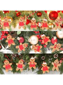 8/16 Pcs Gingerbread Man Ornaments: Add Sweet Ambiance To Your Christmas Tree Decorations! Christmas Halloween Thanksgiving Easter Gifts,Christmas Tree,Santa Claus,Christmas Decorations,Gingerbread House,Christmas Gifts Christmas Tree Hangings,Christmas