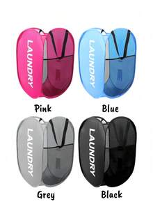 Mesh Laundry Hamper Laundry Hamper Collapsible Laundry Basket With Carry Handles, Large Side Pocket For Kids Room, Student Dorm, RV, Cruise, Grey Closet Organizer Bedroom School Dorm Essentials Clothes Organizer College Storage Organization Storage Bag Organizer StorageRoom Decor, Decor, Fall Decor,Valentine's Day Valentine's Day Decorations - Multicolor - View 8