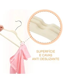 Durable, Flexible, Super Resistant Non-Slip Velvet Hanger - Saves Wardrobe Space - 米色 - 查看 4
