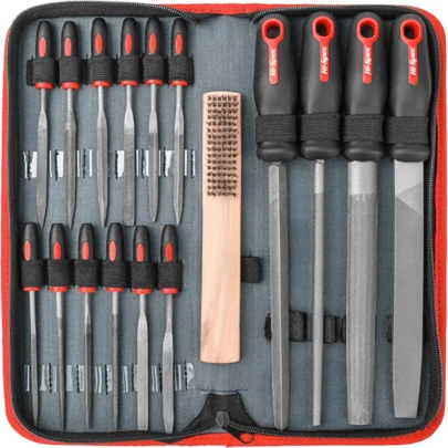 17 Piece Metal Hand &Amp; Needle File Tool Kit Set. Large &Amp; Small Mini T12 Carbon Steel Flat, HalfRound, Round &Amp; Tria...