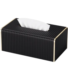 条纹 PU 皮革纸巾盒，北欧奢华风格酒店金边纸巾盒，适用于客厅卧室，创意大号餐巾纸分配器，母亲节礼物，家居浴室装饰，浴室收纳，秋季装饰，返校 - 彩色 - 查看 16