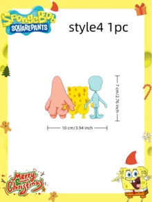 SpongeBob SquarePants 1张海绵宝宝抓屁股卡通车贴，可定制，创意十足，适用于电动自行车，刮擦式车窗装饰贴纸；海绵宝宝车贴，派大星捏屁股，趣味十足，适用于电动摩托车，汽车玻璃装饰 - 彩色 - 查看 13