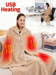 Chăn sưởi điện USB, 3 mức nhiệt độ. Chất liệu vải nhung mềm mại, phù hợp cho mọi mùa, giữ ấm tốt, có thể giặt máy. Thích hợp sử dụng trên ghế sofa, giường hoặc văn phòng. Món quà Giáng sinh hoặc tân gia lý tưởng. Tấm sưởi USB dành cho người lớn, chất liệu nhung mềm mại, thích hợp cho thời tiết mùa đông lạnh giá và nhiều không gian khác nhau. Chăn sưởi, chăn ấm mùa đông. - 100*80cm - Xem 1