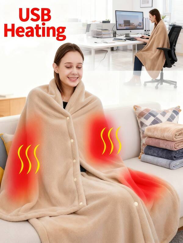 USB电热毯，三档温度可调。柔软绒面材质，四季皆宜，保暖效果好，可机洗。适用于沙发、床铺或办公室。是理想的圣诞节或乔迁礼物。成人USB加热垫，柔软长绒材质，适合寒冷的冬季和多种用途。电热毯，冬季保暖毯。