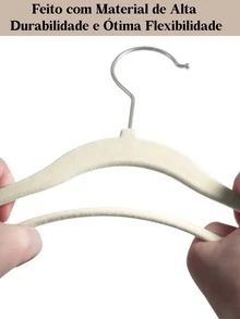 Durable, Flexible, Super Resistant Non-Slip Velvet Hanger - Saves Wardrobe Space - 米色 - 查看 5